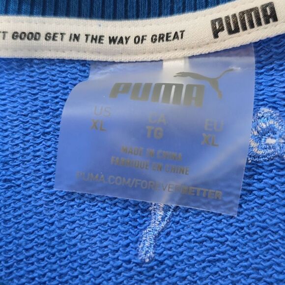 PUMA NWOT Men's Sweatshirt Crewneck Blue Cotton XL - Picture 3 of 10